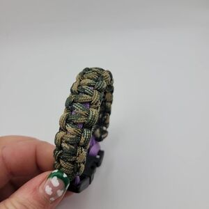 Camouflage And Purple Paracord Bracelet